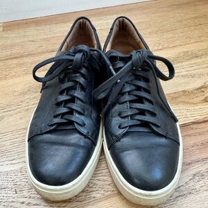 Frye Black Leather Lace-Up Sneakers
